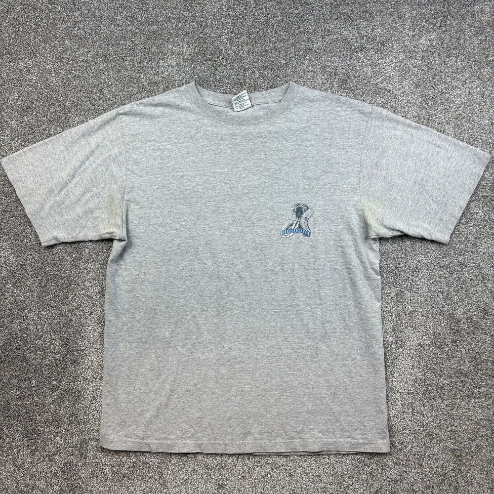 Vintage Y2K UnionBay Shirt Mens Medium Gray Viper Snake Logo Cyber Grunge
